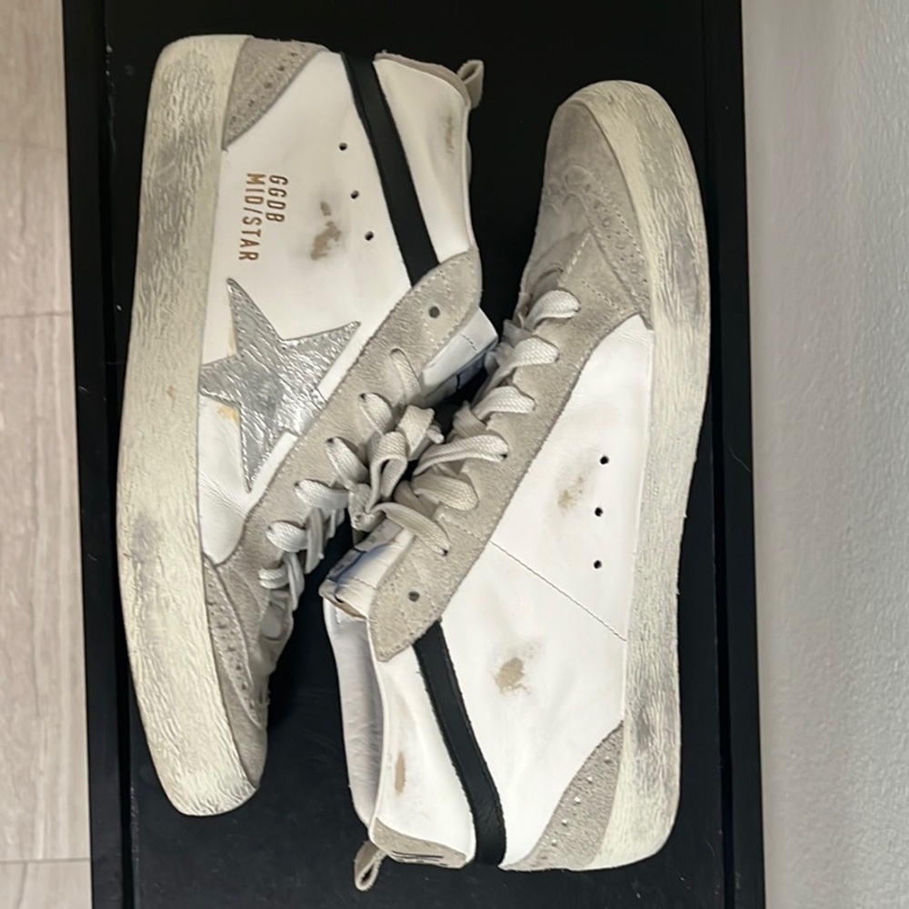 Golden Goose White and Silver Athletic Shoes - Picture 3 of 3
